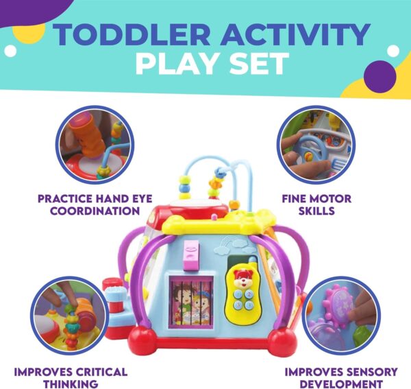 WolVol Educational Kids Toddler Baby Toy Musical Activity Cube Play Center with Lights, Lots of Functions and Skills for Learning and Development - Image 3