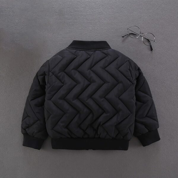Toddler Baby Boys Winter Coat Thick Puffer Down Jacket Kids Baseball Jacket Varsit𝐲 Coat Zip up 𝐁omber Jacket - Image 3