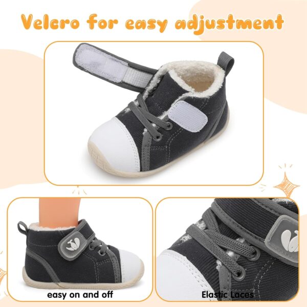 JOINFREE Baby Winter Booties Infant Girls Boys Indoor Outdoor Newborn Crib Shoes Toddlers Cozy House Shoes Baby Winter Walking Shoes - Image 3