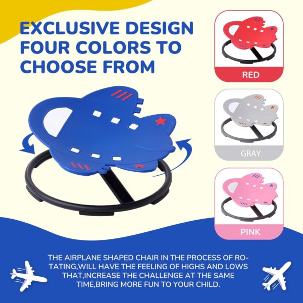 Sensory Chair Sit and Spin Autism Sensory Products Autism Spinning Chair for Kids Swivel Training Body Coordination (Blue) - Image 6