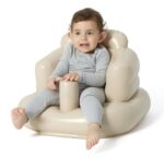 MINK Inflatable Baby Seat with Built-in Pump – Floor Seat for Infants 3 Months & Up, Blow Up Baby Chair,Ideal for Sitting Up and Learning to Play (Khaki) - Image 2