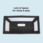 My Babiie Travel Cot - Lightweight, From Birth to 15kg, Easy Fold & Compact, Travel Bag, 120cm x 60cm Padded Mattress - Quilted Black - Image 3