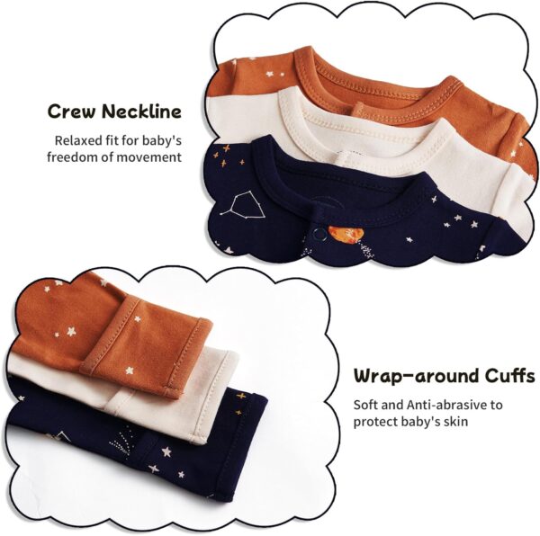 JiAmy Unisex Baby Boy Girl Footies Rompers Cotton Long Sleeve 3 Pack Infant Jumpsuits 0-12 Months Babies' Outfits - Image 3