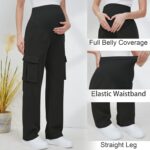 GLAMIX Women's Maternity Cargo Pants with Four Pockets Over The Belly Scrub Pants Pregnancy Clothes - Image 3