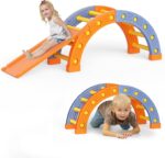 Brolteja Toddler Climbing Frame, Children's Plastic Tripod Climbing Ladder, Indoor Montessori Game Climbing Set (Tripod & Arch & slide)