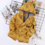 Baby Coats Kids Boys Girls Winter Thicken Coat Cartoon Dinosaur Prints Hooded Jacket Toddler Windproof Thick Warm Outwear Dance Clothes Girls - Image 3