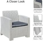 Trueshopping Rattan Armchair Garden Furniture Chair in Grey with Cushion Outdoor Furniture for Patio, Conservatory, Home & Decking Single 1 Seater Chairs - Image 2