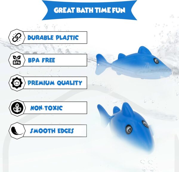 14.5cm Sea Animal Baby Bath Toy Dolphin Figurine Toy for Babies Wind Up Bathtub Toys Floating Swimming Pool Toys for Toddlers 18+ Months - Image 4
