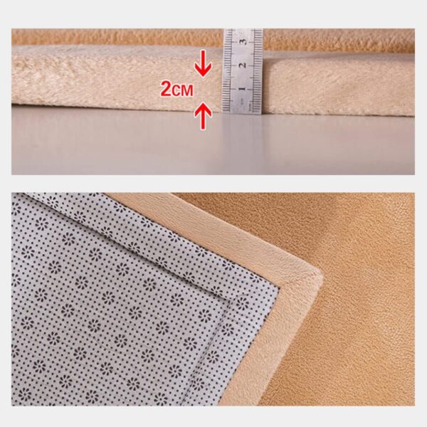 GGoty Large Area Rug Coral Velvet Baby Play Mat,Thick Children Study Kitchen Nursery Carpet Crawling Mat for Baby Non-slip Yoga Mat (180 * 200 * 2cm,Blue) - Image 2