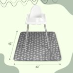 S&T INC. Baby Splat Mat for Under High Chair, Water Resistant Floor Mat, 42 Inches by 42 Inches, Grey Scatter - Image 5
