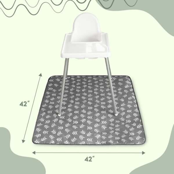 S&T INC. Baby Splat Mat for Under High Chair, Water Resistant Floor Mat, 42 Inches by 42 Inches, Grey Scatter - Image 5
