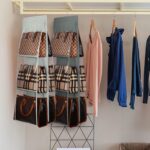 Lirex Medium and Large Handbag Hanging Organizer, 6 Pockets Foldable Hanging Purse Organizer Oxford Cloth Handbag Storage Hanger Universal Fit Closet Organizer for Family Closet Bedroom, Grey - Image 2