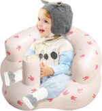 Winuoyang Inflatable Baby Seat, Inflatable Baby Chair for Babies 3-36 Months Built in Air Pump Portable Baby Support Seat Baby Sitting Support Summer Toddler Shower Chair Floor Seat (Rabbit)