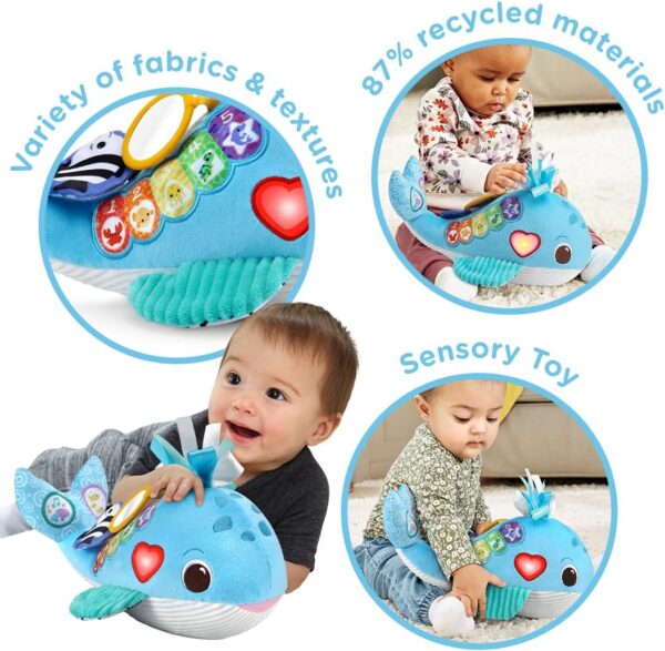 VTech Baby Snuggly Sounds Whale, Baby Sensory Toy with Lights, Sounds & Music, Interactive Gift for infants 3, 6, 9, 12 months +, English version, Blue - Image 2
