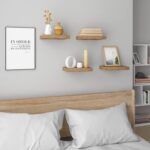 WOLTU 4 Pcs Floating Shelf Wooden Wall Shelves Storage Rustic Brown Display Shelf 40cm Long for Bathroom, Bedroom, Office, Living Room RG9372hov-4 - Image 4