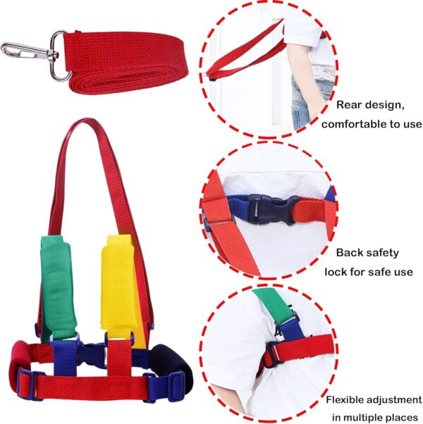 HREDZEO Walking Harness Toddlers,Toddlers Reins Safety Leash Rope Baby Reins with Green Yellow Color Band 2 in 1 Baby Safety Reins Anti-Lost for Children - Image 3