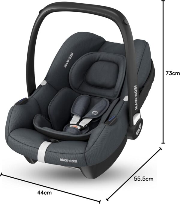 Maxi-Cosi CabrioFix i-Size, Baby Car Seat, 0–12 Months, Max. 12kg, Lightweight Car Seat Newborn (3.2kg), Large Sun Canopy, Extra Padded Seat, Fits most Maxi-Cosi Pushchairs, Essential Graphite - Image 12