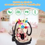YELUFT Spiral Pram Sensory Toys for Babies - Wrap Around Pushchair Stroller Toys for 0 3 6 9 12 Month Plush Activity Rattle Hanging Toy Sensory Gift for Newborn Infant Baby - Image 6