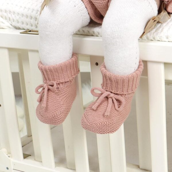 mimixiong Baby Booties Newborn First Walkers Cozy Shoes Warm Knit Soft Booties for Toddler Infant Boy Girl - Image 2