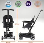 Convertible 3 in 1 Baby Travel Stroller | Travel Pushchair Rider, Lightweight, Foldable & Compact Stroller for Travel, 6 Months+, by Oberlux (Black) - Image 6
