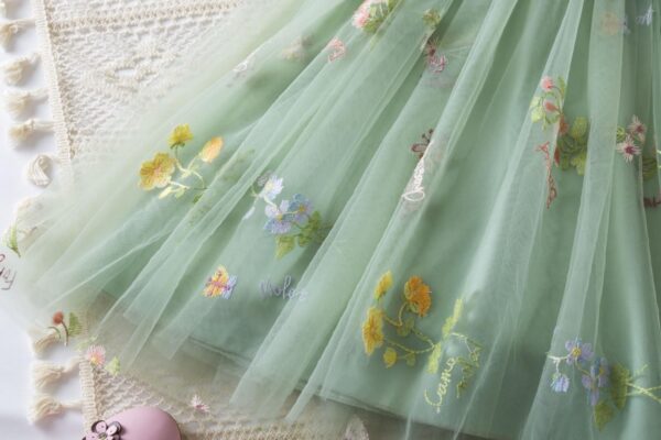 NNJXD Baby Girl Flower Embroidery Tulle Dress Elegant Toddler Birthday Party Dresses - Image 5