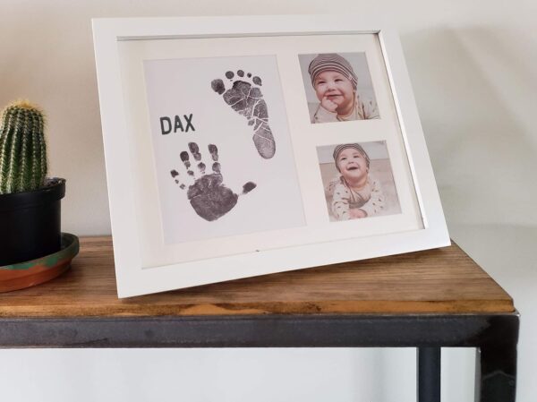 Ultimate Baby Ink Handprint Footprint Kit & Frame - with Premium Picture Photo Frame, Safe Ink Pad Stamp, Paper & Bonus Stencil. The Perfect Personalized Baby Shower, Newborn Gift Idea & Memento! - Image 5