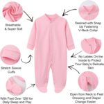 BINIDUCKLING Baby Boys Girls Snap-Up Sleepsuit, Cotton Baby Footed Pajamas - Long Sleeve Baby Grows Sleepwear for 0-12 Months, 2-Pack - Image 5