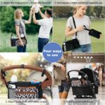 Tyuodna Baby Pram Bag Stroller,Universal Stroller Bag with 2 Insulated Cup Holder,Large Capacity Baby Bag Organiser,Buggy Organiser Bag with Shoulder Strap&Non-Slip Secure Hooks (Leopard Print) - Image 5