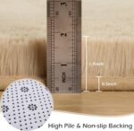 Przemy Fluffy Bedroom Rug 2 x 6 Ft Area Rugs for Living Room, Super Soft Shag Rug, Indoor Modern Fluffy Carpet Rugs for Bedroom Kids Girls Room Dorm Home Decor, Non-Slip Plush Nursery Rug, Beige - Image 2