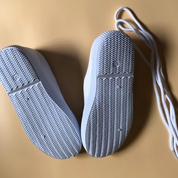 Kids Lace up Sneakers Athletic Running Tennis Sport Shoes Light Weight Slip on White - Image 3