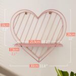 SUMGAR Floating Shelves Rose Gold Heart Shelf for Wall Mounted Pink Bathroom Bedroom Living Room Decorative Organiser Display & Storage Unit - Image 5