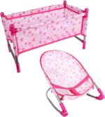 Doll Car Seat Baby Doll Car Seat Foldable Doll Car Seat Strong Plastic ＆ Fabric Doll Stroller Pretend Play Toys Baby Doll Accessories for Girls 4 Years+ - Image 4