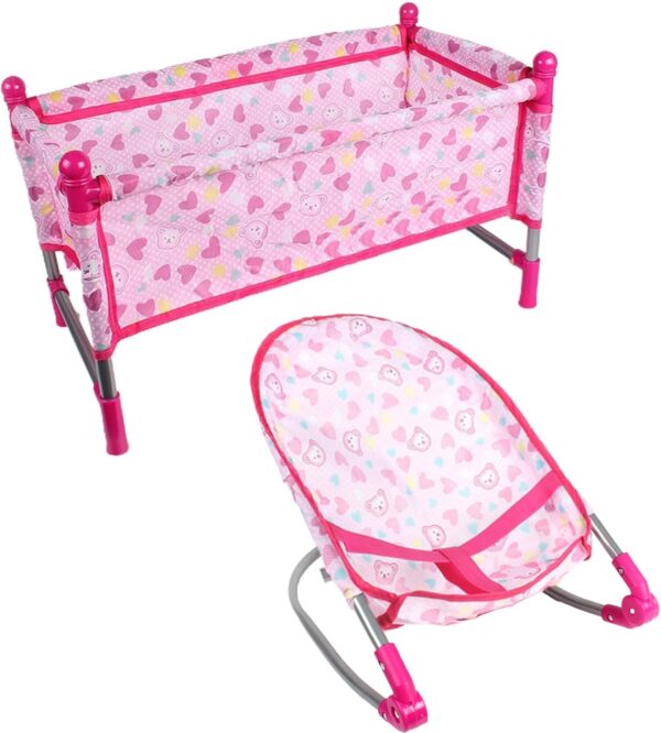 Doll Car Seat Baby Doll Car Seat Foldable Doll Car Seat Strong Plastic ＆ Fabric Doll Stroller Pretend Play Toys Baby Doll Accessories for Girls 4 Years+ - Image 4