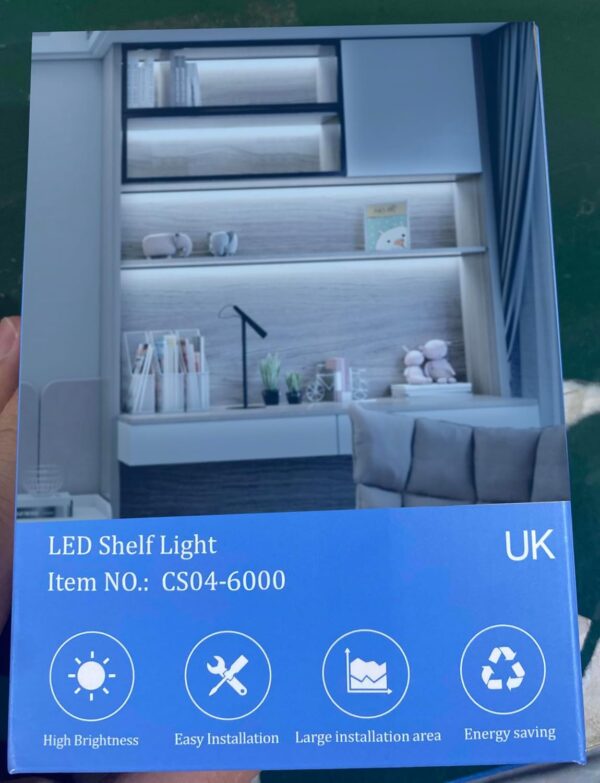 WOBANE LED Shelf Lights,Flexible LED Strip Lights with Switch,Display Lights for Cabinet,Showcase,Bookshelf,Pantry,Shelves,Cupboards,4 * 50cm 12v Strip Bars Set,120 LEDs,1200lm,6000K White - Image 8