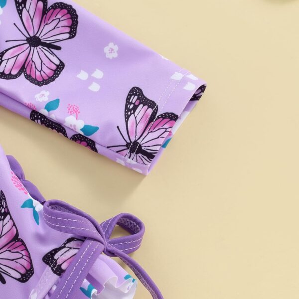 Baby Girl Swimming Costume Baby Swimsuit 3 6 12 18 24 Months 2T 3T Infant Toddler Girls Swimwear Rash Guard Zipper One Piece Long Sleeve Beachwear Bathing Suits Wetsuit - Image 5