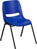 Flash Furniture 5 Pack HERCULES Series 440 lb. Capacity Kid's Navy Ergonomic Shell Stack Chair with Black Frame and 12" Seat Height - Image 2
