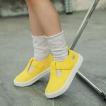 Boys Wide Fit Trainers Toddler Baby Boy Girl Shoes Flat Shoes Bao Head One Foot Off Girl Canvas Shoes Baby Soft Sole Casual Shoes Simple Fashion Unisex Girls School Shoes Size 3 - Image 5