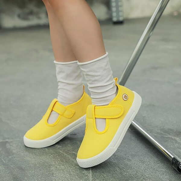 Boys Wide Fit Trainers Toddler Baby Boy Girl Shoes Flat Shoes Bao Head One Foot Off Girl Canvas Shoes Baby Soft Sole Casual Shoes Simple Fashion Unisex Girls School Shoes Size 3 - Image 5