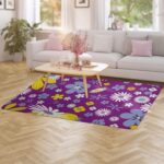 Soft Area Rugs for Bedroom Living Room Rugs Nursery Girls Carpets Kids Home Decor Rugs ,Purple Flower - Image 4