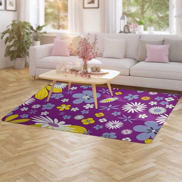 Soft Area Rugs for Bedroom Living Room Rugs Nursery Girls Carpets Kids Home Decor Rugs ,Purple Flower - Image 4