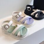 infant slippers 0 3 months Girls Open Toe Color Blocking Princess Sandals Soft Bottom Shoes Casual Beach Vacation Sandals infant slippers 0 3 months - Image 3