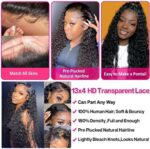 30 Inch 13x4 Curly Wave Lace Front Wigs Human Hair HD Lace Wigs Human Hair Wigs for Black Women Human Hair 180% Density Lace Frontal Wig Pre Plucked with Baby Hair - Image 2