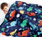 Edcooy Dinosaur Blanket for Boys, Kids Dinosaur Throw Blanket for Boys and Girls, Fluffy Cozy Dinosaur flannel Blanket with Vibrant Colors Cute Design, Soft Warm Throw Blanket (100 x 130cm, Blue)… - Image 9