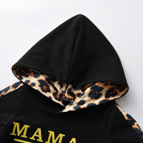 Planooar Baby Girl Clothes Outfit Leopard Print Long Sleeve Hooded Tops + Pants - Image 2