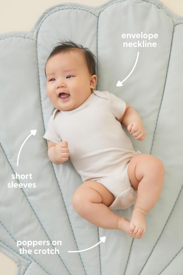 MORI Baby - Unisex Short Sleeve Ribbed Bodysuit - Premium Bamboo and Cotton Blend - Effortless Dressing and Supreme Comfort - Image 2