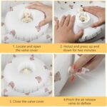 Inflatable Baby Chair with Tray for Babies 3 Months & Up, Blow Up Baby Seat with Built in Air Pump, Sit Me Up Floor Baby Seats for Infants for Sitting Up - Bear Head with Tray - Image 5