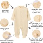 BINIDUCKLING Baby Boys Girls Snap-Up Sleepsuit, Cotton Baby Footed Pajamas - Long Sleeve Baby Grows Sleepwear for 0-12 Months, 2-Pack - Image 5