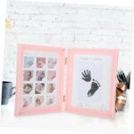 Vaguelly Newborn Milestone Photo Frame Handprint and Footprint Keepsake Picture Holder Double Fold Growth Display for Days Full Moon and First Year Memories - Image 6