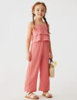 SEAUR Toddler Girls Summer Outfits Party Clothes Girls 2 Pcs Outfits Sleeveless Vacation Outfits Girls Ruffled Top 1-8 Years - Image 2