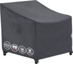 F&J Outdoors Garden Chair Covers Waterproof UV Resistant Windproof Heavy Duty Durable Outdoor Chair Covers Dining Chair Adirondack Chair Cover, Grey, 84x86x65/82cm